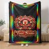 Manchester Personalized Text Blanket Multi-purpose Customizable Blanket Soft & Cozy Perfect for Nap Bed Bedding Office All-Season Use