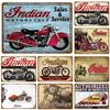 Металлическая жестяная табличка Indian Motorcycles Настенное украшение Жестяные таблички Винтаж Потертая Железная пластина Живопись Знак для бара Гаража Мужской пещеры