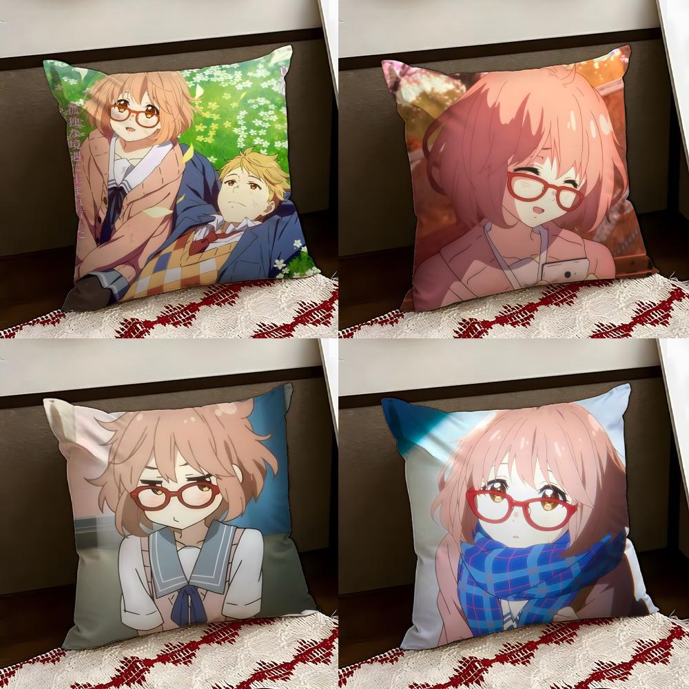 Anime BBeyond the BBoundary Cushion Cover Reversible Soft Durable Pillow Cover Home Car MultiScene Use for Daily Comfort