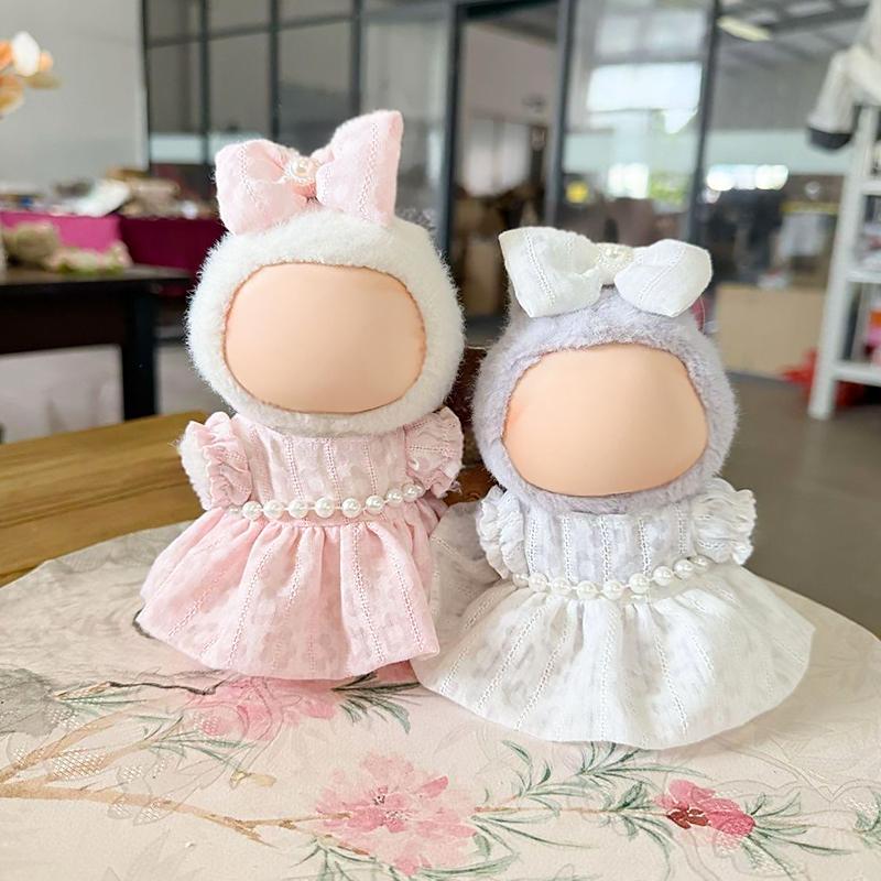Handmade Fabric Princess Style Lantern Sleeve Solid Color Rhinestone Doll Costume Lolita Doll Dress Fashion Style 4 Styles