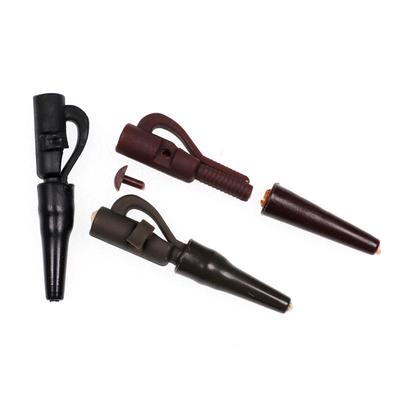 Зажим для штыря Saftey и хвостовая резина для снастей для ловли карпа Безопасная система зажимов для поводка, используемая с поворотными поводками Черный Коричневый Зеленый