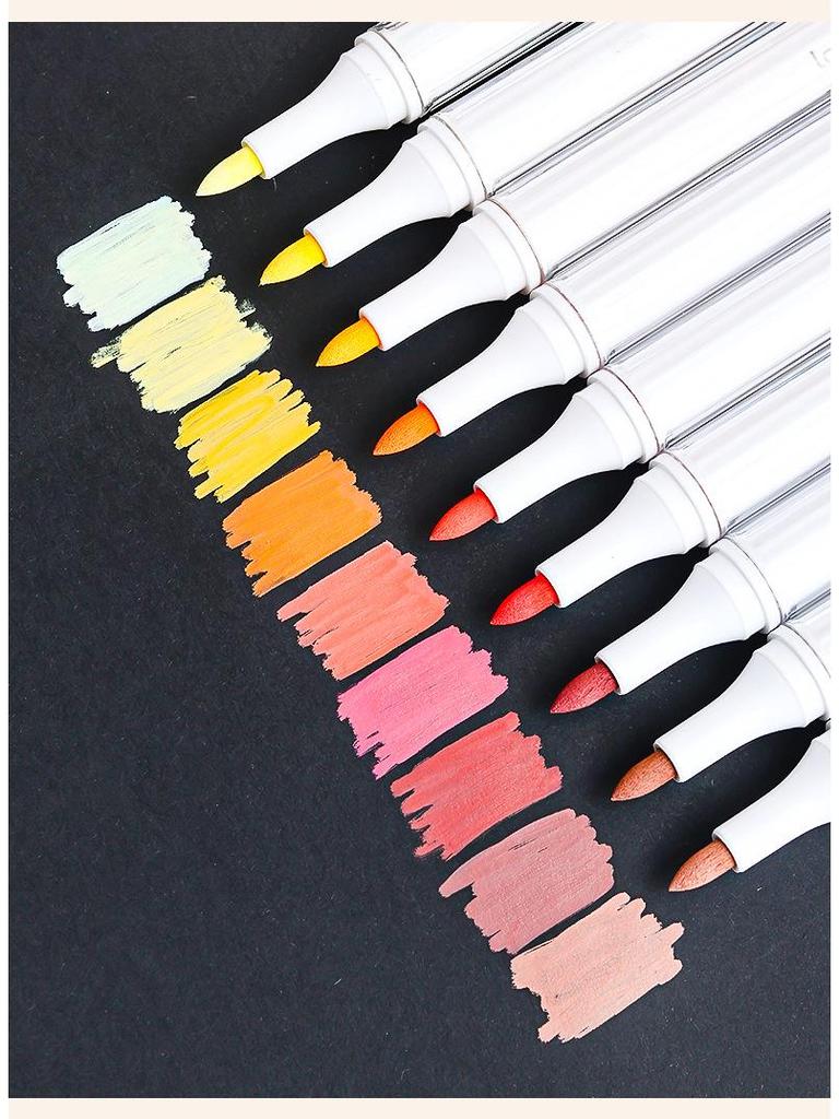 Blue Fruit M510 Soft Head Acrylic Marker Pen Set - 9 Colors for Art, Painting, and Graffiti