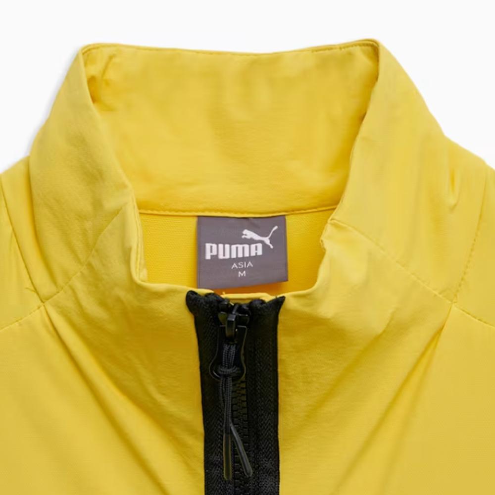 Puma Однотонная куртка с воротником-стойкой на молнии и длинными рукавами. Мужские куртки Желтый 94093702