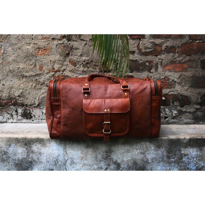 CПерсонализированная кожаная спортивная сумка, дорожная ручная кладь, ночная сумка для спортзала, выходного дня, уникальный подарок для жениха, большая спортивная сумка