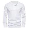 Men's Long Sleeve Henley Shirt Heavyweight Vintage Tough Men's Slim Round Neck Long Sleeve T-Shirt Mens