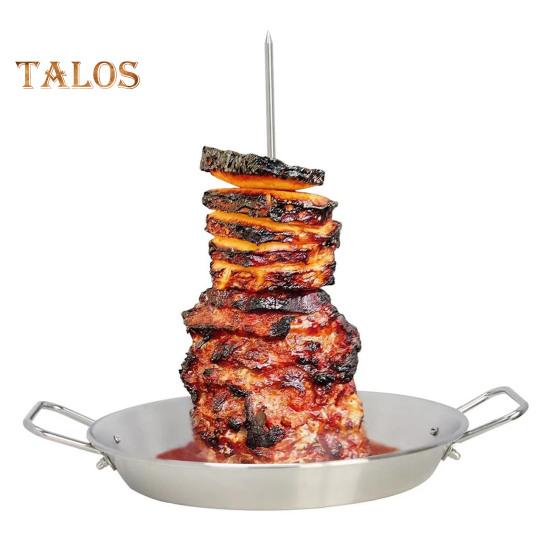 Вертикальный шампур Al Pastor для гриля Подставка для шампура из нержавеющей стали 9 дюймов с 3 съемными шипами Бразильская вертикальная подставка для вертела Держатель для шаурмы