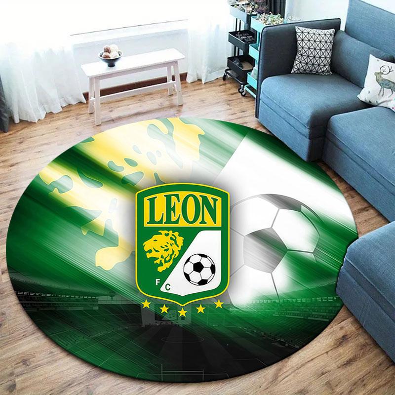 Club Leon Round Area Rug,Carpet Rug for Living Room Bedroom Sofa Playroom Decor,Non-slip Floor Mat
