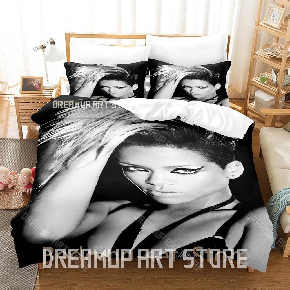 3D Print Singer R-Rihanna Bedding Set Single Twin Full Queen King Size Bed Set Adult Bedroom Duvetcover Sets Anime Bed Shee