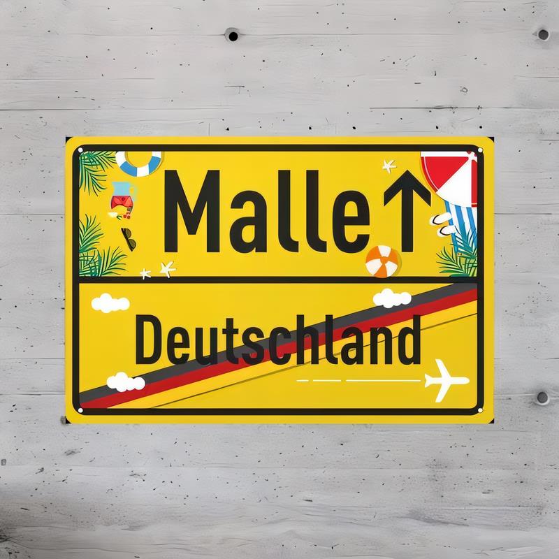 Tin Sign Matte Deutschland Vintage Travel License Plate Style Wall Art Decoration Retro German Typography Metal Plaque for Home