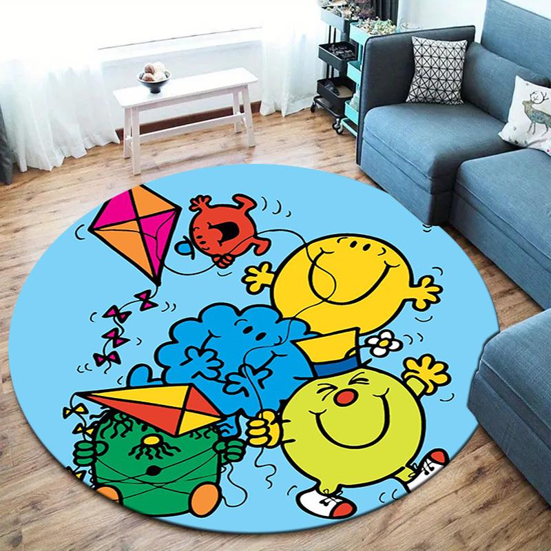 Мистер. Мужской круглый ковер Little Miss, Ковер для гостиной, спальни, дивана, игровой комнаты, Нескользящий коврик для пола