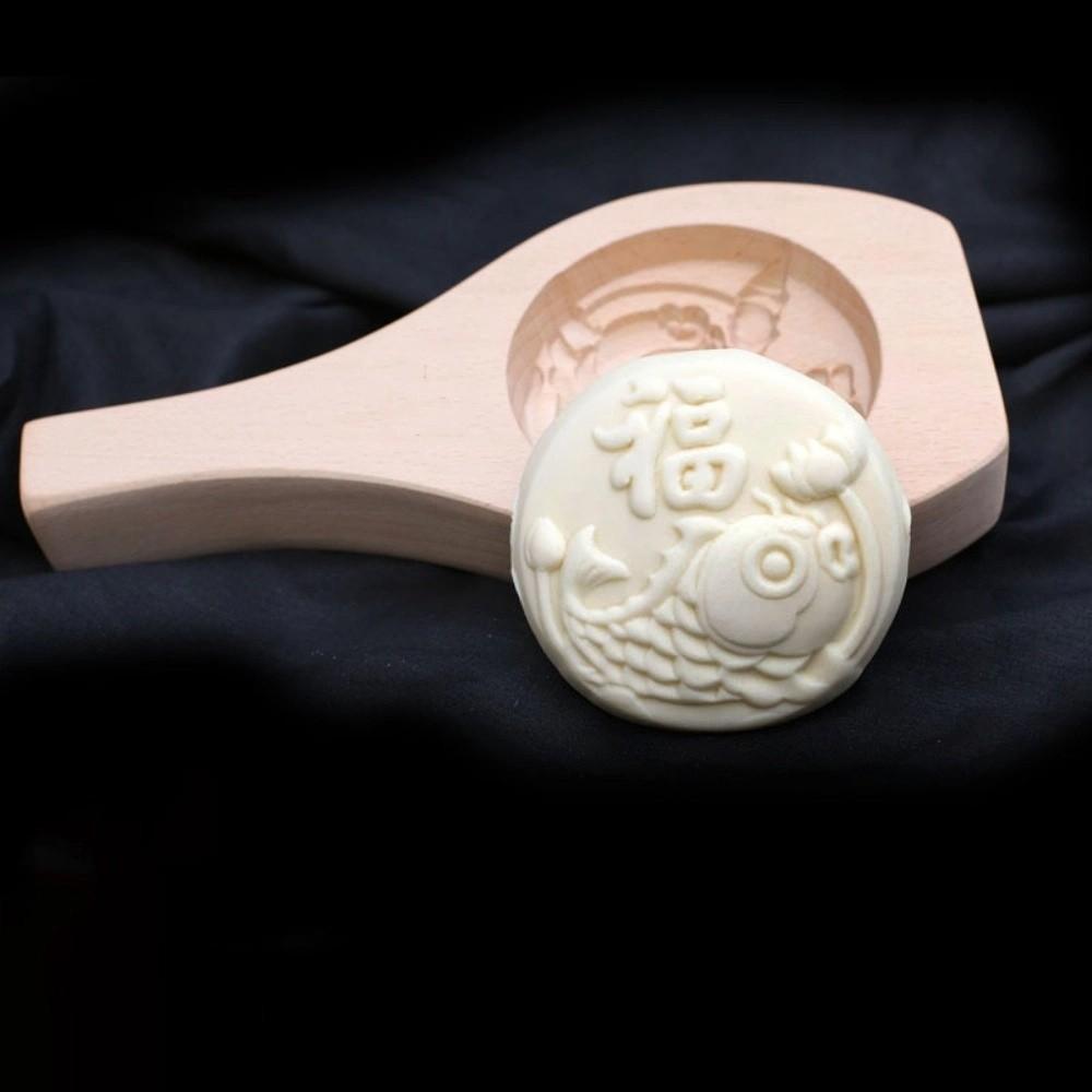 Manual Wood Baozi Mold 3D Mooncake Molds Mung Bean Cake Mold Steamed Bread Mold  Mid-autumn