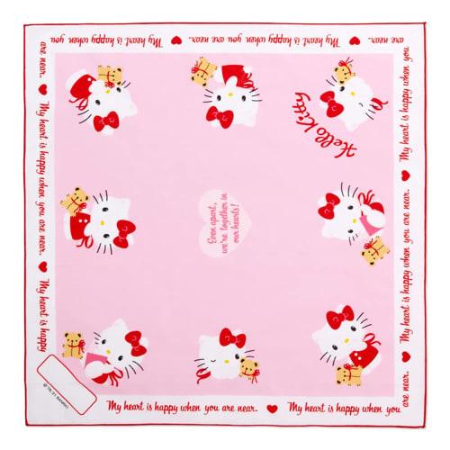 Sanrio Lunch Cloths, Set of 3, Approx. 43 X 43cm, 100% Cotton, with Name Space, Hello Kitty Character Design, 879649