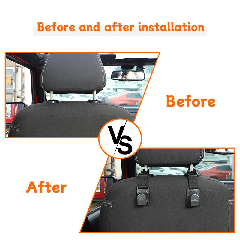 Крючок на подголовник Передний Задний Спинка сиденья Дуга безопасности Ручки-поручни Комплект, Крепление на подголовник, Автомобильные аксессуары для интерьера Универсальный для внедорожника грузовика