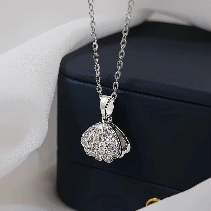 Элегантные ожерелья из хрустального жемчуга, роскошное простое ожерелье-чокер в форме ракушки, подвеска для женщин, модная цепочка на ключицу, ювелирные изделия