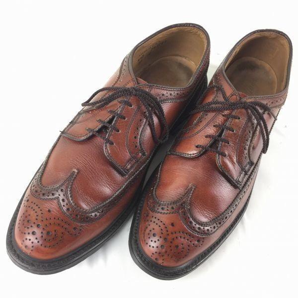 Винтажные туфли Johnston & Murphy Long Wingtip для бизнеса, сделано в США, коричневые, размер 9.5D 27.0-27.5, мужские(ИСПОЛЬЗОВАЛ)