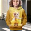 Children Clothes Girl Cute Cat Print Graphic T Shirt Autumn Long Sleeve Boys Winter Clothes Hoodies Outdoor Clothes for Children