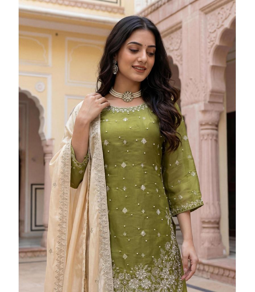 Дизайнерский набор Palzoo Элегантная этническая одежда Женский костюм Сальвар Камиз Болливудский пакистанский костюм