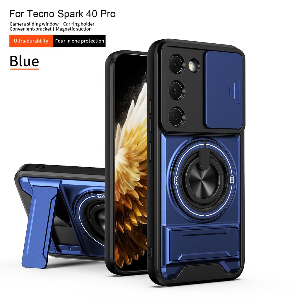 Чехол для Tecno Spark 40 Pro Чехол-книжка Tecno Spark 40 Pro + Plus с Магнитным Держателем Magsafe Защитный Чехол-Броня с Защитой Камеры