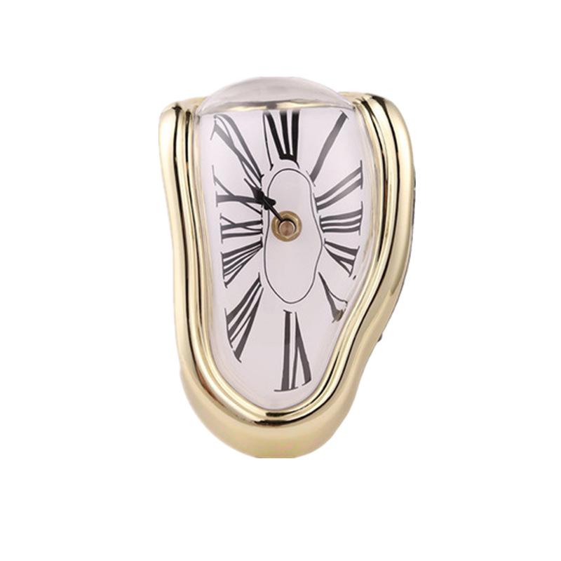 1 шт. новые креативные часы с поворотным сиденьем, плавильные настольные часы, прямоугольные ретро-деформированные часы с римскими цифрами, офисный домашний декор