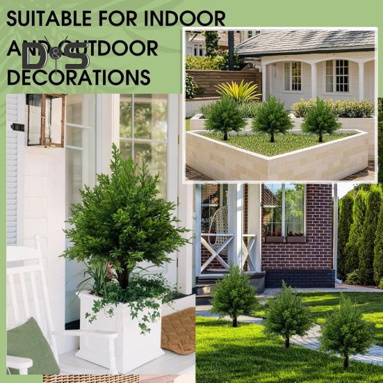 1 шт/2 шт 23" искусственный кипарис топиарий УФ-устойчивые искусственные кустарники с шипами в земле искусственные кедровые кусты для декора сада переднего крыльца