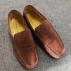 Made In Italy Suede Loafers Slip-on Driving Shoes Brown Size 41 26.0-26.5(USED)