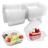 100Pcs Square Disposable Plastic Boxes Stackable Clear Food Boxes Cheesecake Boxes Dessert Shop