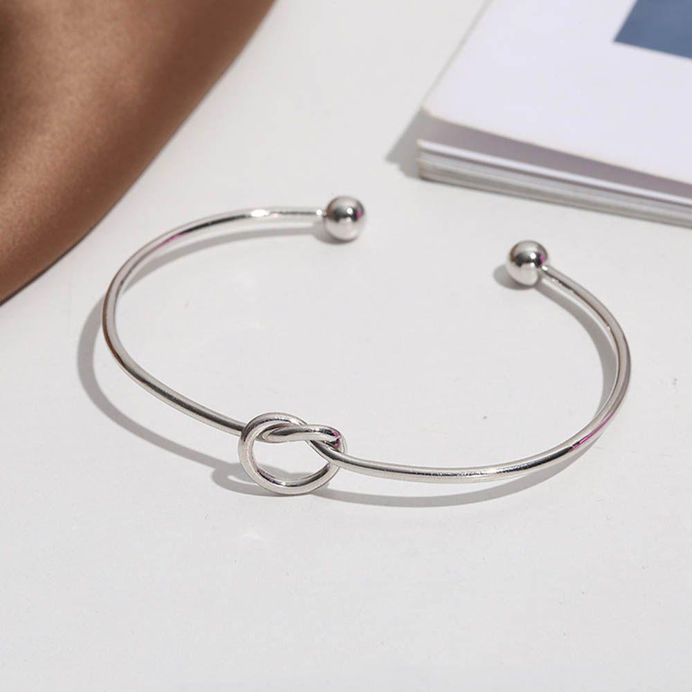 Proposal Gifts Jewelry Love Knot Bracelets Open Cuff Bangles for Women Girls Tie The Knot