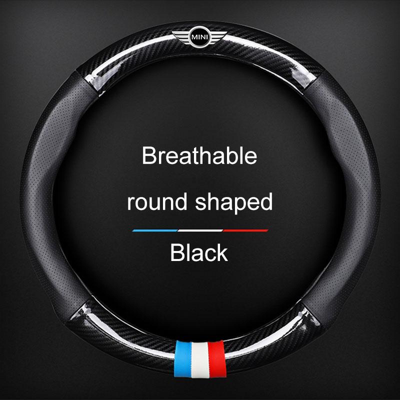 1 шт. Кожаная накладка на руль из углеволокна с эмблемой для MINI Cooper Countryman Clubman F54 F56 F55 F60 R60 R61