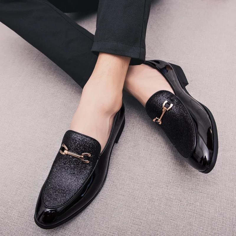 Fashion Pointed Toe Business Dress Shoes Men Loafers Leather Oxford Shoes for Men Formal Mariage Slip On Wedding Party Shoes K3