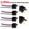 3/1Pairs 9003 H4 Bulb Socket Wiring Harness Headlight Male Plug Adapter Connector Head/Mother Head ABS+Copper Wire Pig Tail