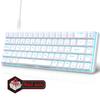 68-Key Wired Mechanical Gaming Keyboard with Hot-Swappable Blue Switches, Two-Color Keycaps, and Ice Blue Lighting