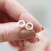 Huitan Dainty Circle Shaped Stud Earrings for Women Micro Paved Cubic Zirconia Exquisite Ear Piercing Accessories Modern Jewelry