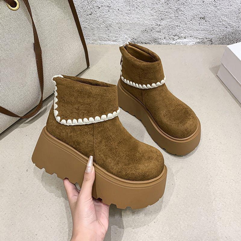 Узкие ретро модные универсальные ботинки Мартина на небольшой толстой подошве со шнуровкой, короткие ботинки Бокен, женские осенне-зимние новые модели