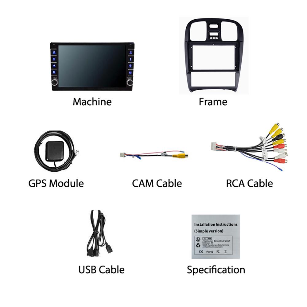 Android WIFI для Hyundai Sonata 2003-2009 с кнопкой, автомобильным радио, мультимедийным видеоплеером, 2 din, GPS Autoraido, 1 + 16 ГБ