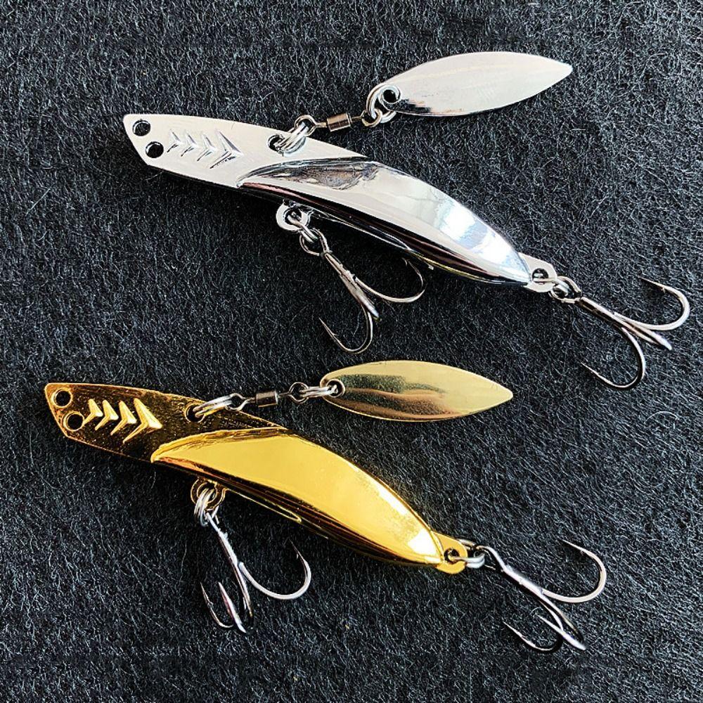 Silver Gold Metal VIB Lure Metal Artificial Bait Fishing Accessories Sinking Spinner Spoon  Fishing