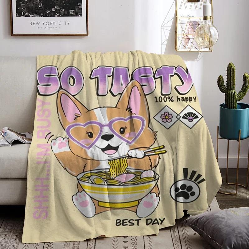 Детское одеяло Corgi King Size Животные Такса Двуспальные кровати Собаки-сосиски Покрывало на кровать Пушистое Мягкое Одеяло для коленей