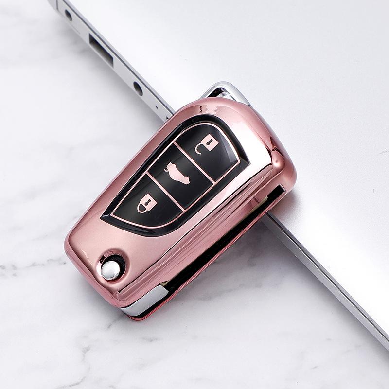 New 3 Buttons TPU Flip Key Case Cover for Toyota Avensis Auris Camry Corolla IM RAV4 Verso Yaris Aygo Scion Protector Shell