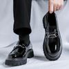 Модные мужские черные туфли на толстой подошве, увеличивающие рост, для улицы, повседневные кроссовки для работы в офисе и вождения