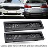 2Pcs Front Rear License Plate Frame Roller Shutter Electric Remote Control