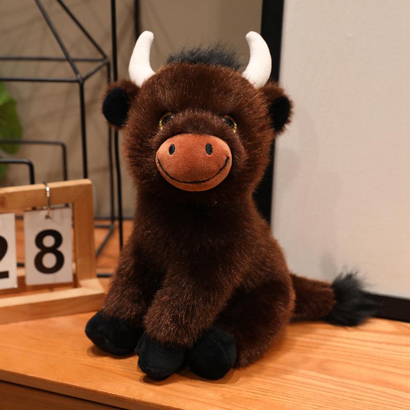 Милая Оптовая Продажа 27 см Милая Плюшевая Игрушка Шотландский Скот Реалистичное Набивное Животное Корова Кукла Классический Подарок Для Детей Сувениры с Ранчо