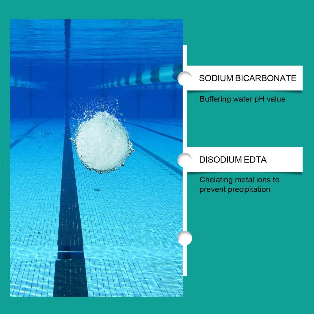 Таблетки пролонгированного действия для очистки бассейна, Стабильные, Контроль, Подходят для частного бассейна, для плавающего дозатора