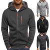 Men's Sports Fitness Casual Jacquard Sweatshirt Cardigan Hooded Jacket Men's Zipper Sweatshirt