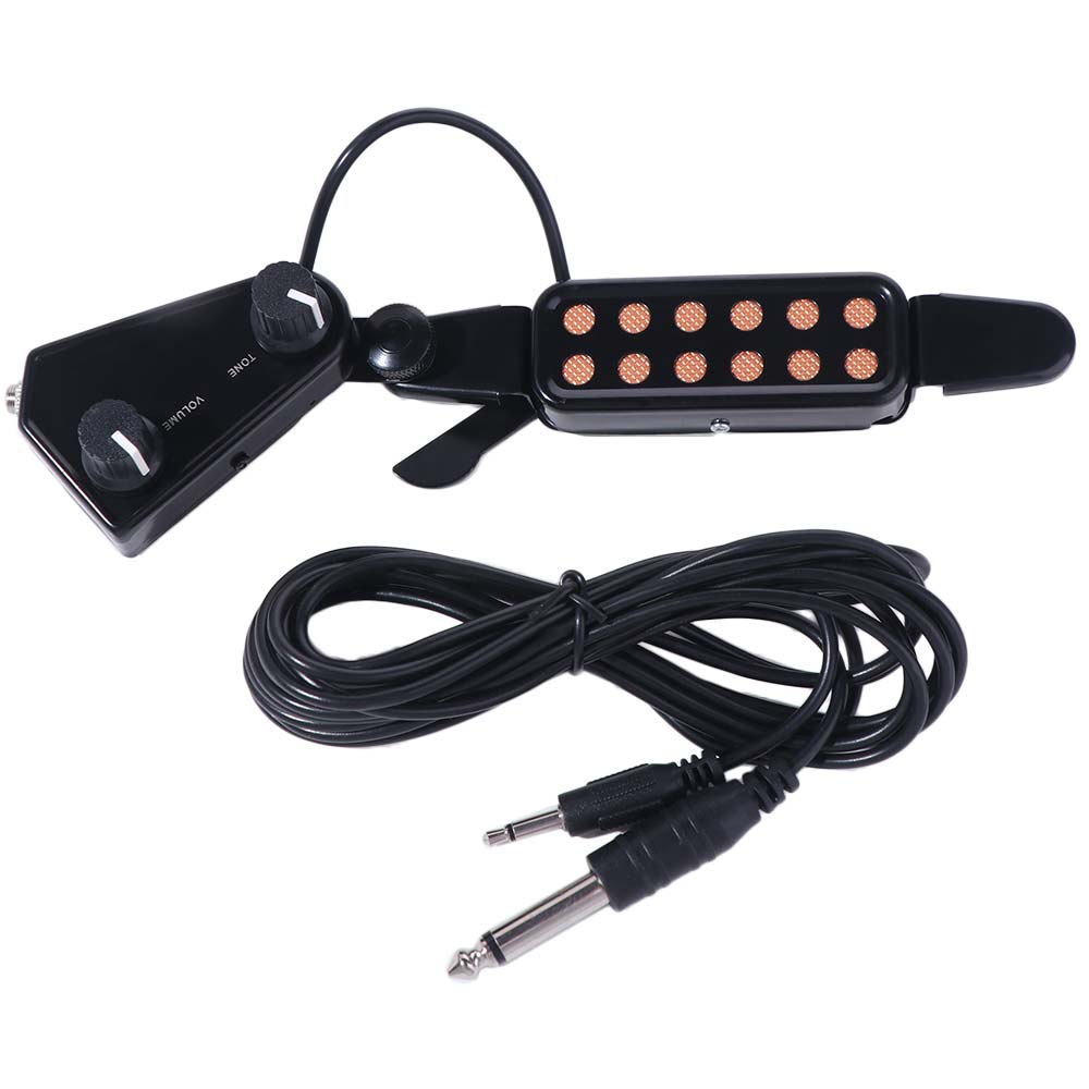 Tone Knobs Guitar Transducer 12-Hole Design Soundhole Pickup Acoustic Guitar Pickup Stage Use