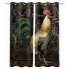 Ферма Жизнь Петух Курица Подсолнух Домашний Декор Оконные Шторы Спальня Кухня Шторы Панельные Шторы для Гостиной