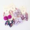 Kids Girls Small Plush Ball Hair Rope Hair Ties Bowknot Elastic Rubber Band Gum Flower Headdress