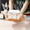 Wooden Tissue Paper Holder Metal Napkin Holder Tableware Tissue Box Storage Desktop Organizer Tableware Supplie