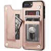 Кожаный ретро держатель для карт с откидной крышкой для iPhone 11 12 13 14 15 16 Pro Max Mini Кошелек Чехол XR X XS Max 8 7 Plus SE   16e