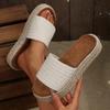 2025 New Summer Women's Outdoor Platform Casual Round Toe Sandals Plus Size Simple Design Ladies Slippers for Daily Hot Sale