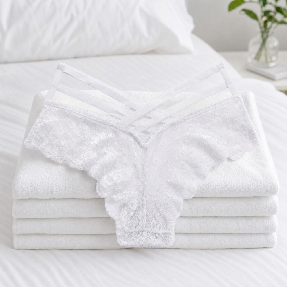 Underwear Women Lace Floral Thong Low-Rise T-back Panties Lace Solid Briefs Female