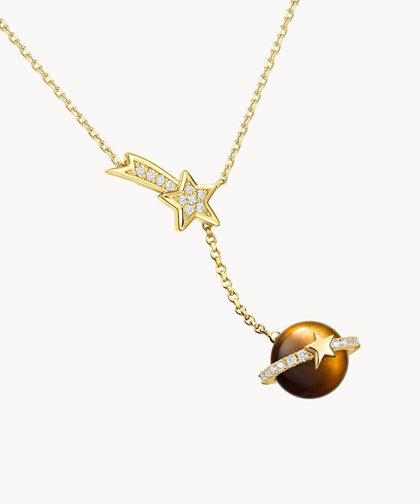 Lola Rose Heliocentric Tiger'S Eye Drop Pendant Fashion Necklace